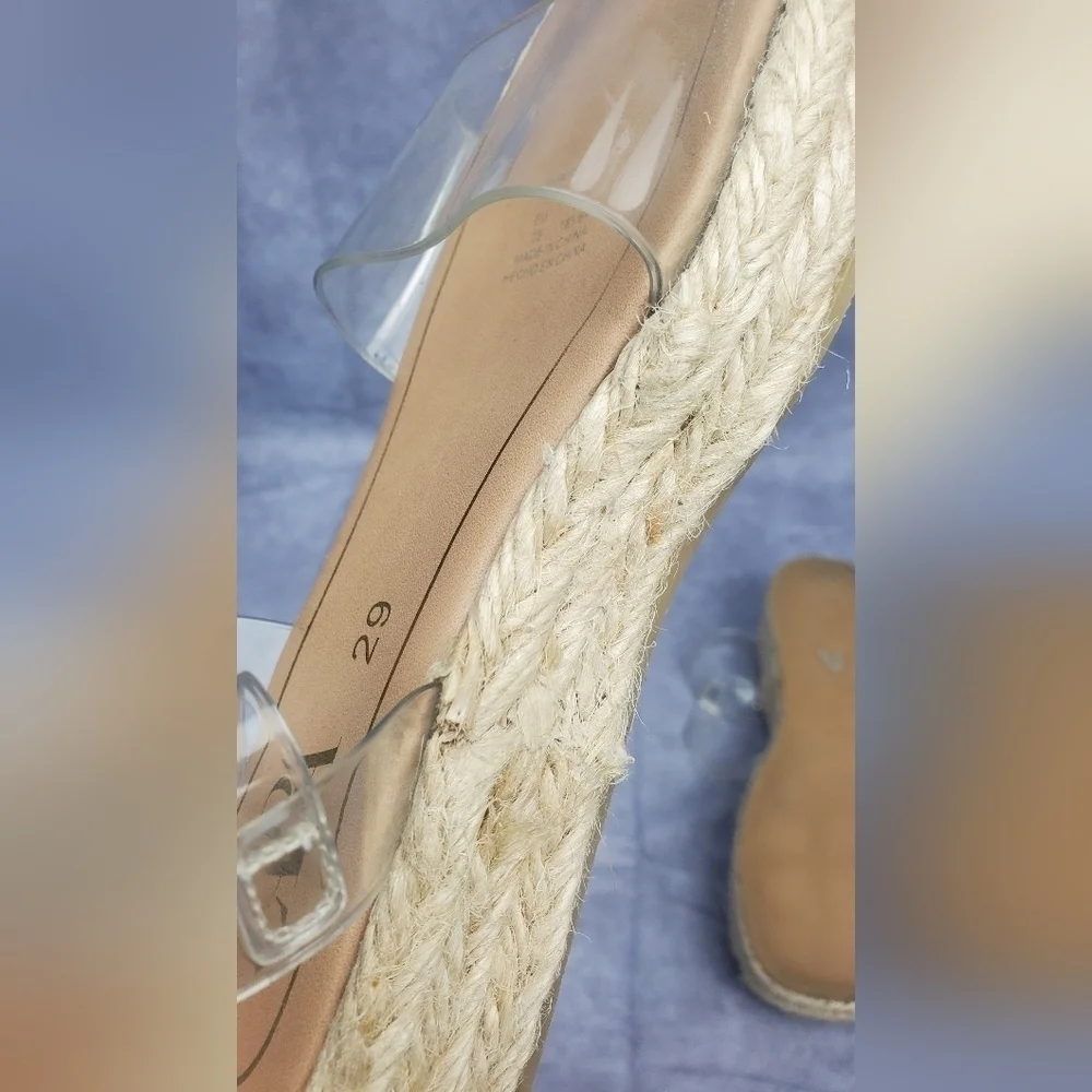 Zara Sandals Espadrille Flats Beige Fabric Slip On Girls Size 29‎